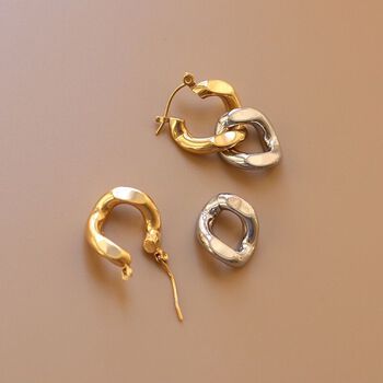 Bông tai Móc xích titan không rỉ sét, không phai màu