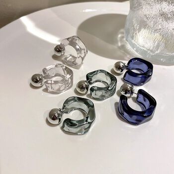 Bông tai Plastic Tepys dành cho nữ, bông tai chữ C