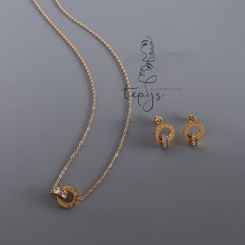 Set dây chuyền Bông Tai titan