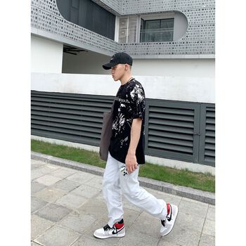 Áo thun nam cổ tròn vải cotton dày dặn tay ngắn SNAZZY FLORAL