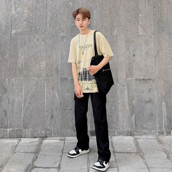 Áo thun nam cổ tròn vải cotton dày dặn tay ngắn SNAZZY SHADOW NOISE