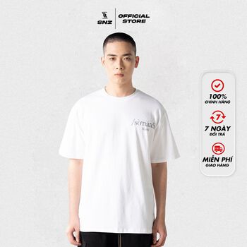 Áo thun nam cổ tròn vải cotton dày dặn tay ngắn SNAZZY SỮA ĐẬU