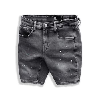 Quần Short Jean Grey Wash Heavy Ripped