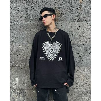 Áo thun ZOMBIE® Heart Long Sleeve Tee In Black