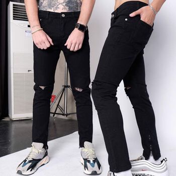 Quần ZOMBIE® Destroyed Zipper In Black