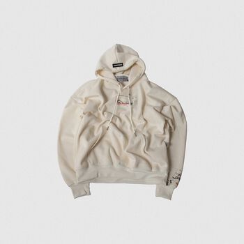 MEDISN LINE SEGMENT CREAM WHITE HOODIE