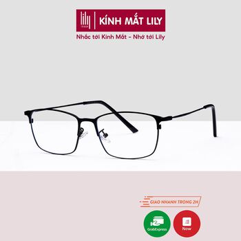 Gọng kính cận kim loại nam nữ Lilyeyewear, thiết kế mắt vuông phù hợp với nhiều khuôn mặt 9042
