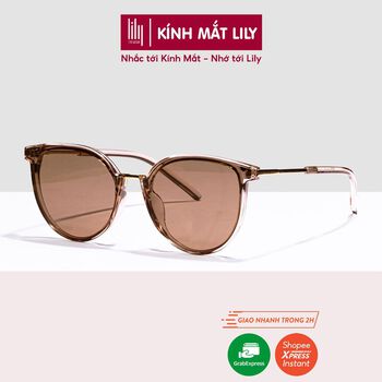 Kính mát nữ LILYEYEWEAR mắt tròn chống UV400 bảo vệ mắt đi đường đi du lịch thiết kế thời trang 5021