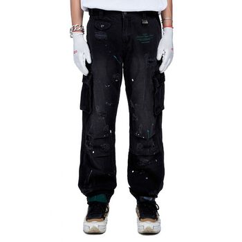 BEUTER® DESTROYED CARGO JEANS - PINE