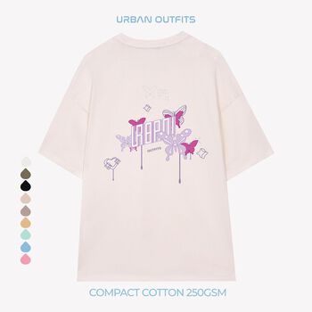 Áo Thun Tay Lỡ Form Rộng URBAN OUTFITS  ATO115 Local Brand In BUTTERPLY ver 2.0 Chất Vải 100% Compact Cotton 250GSM Dầy