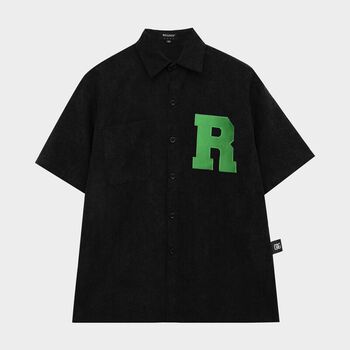 Áo Sơ mi Tay Ngắn Thêu School REGODS Unisex Form Rộng ( COLLEGE SHIRT )