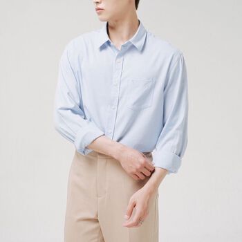 Áo sơ mi cổ đức refined fit SSSTUTTER có túi sơ vin linh hoạt form regular MILAN SHIRT II Áo sơ mi cổ đức refined fit SSSTUTTER có túi sơ vin linh hoạt form regular MILAN SHIRT II