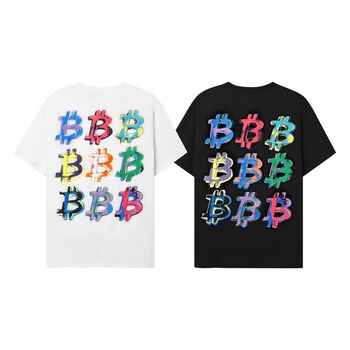 Áo Thun BITCOIN Tay Lỡ Unisex Nam/Nữ Đen/Trắng Cổ Tròn - HIGHCLUB Brand Chính Hãng