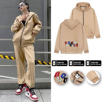 Áo hoodie tay dài nam nữ - Huguclub Embroider Hoodie - form rộng thoải mái
