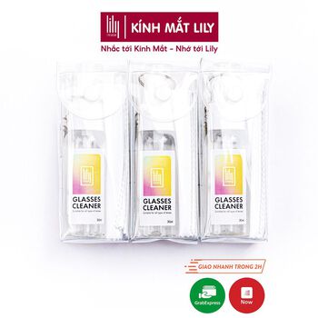 Set nước xịt rửa kính móc khóa khăn lau cao cấp Lily Eyewear