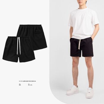 Quần Short Basic chất vải nỉ chân cua khô thoáng, thoải mái, dễ phối. Màu Đen