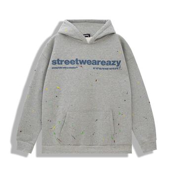 Áo Hoodie có nón unisex SWE PAINTER - GRAY in chữ, nỉ lông 100% cotton chính hãng