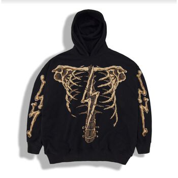 Áo hoodie unisex SWE SKELETON HOODIE Black áo nỉ có nón dày dặn
