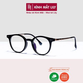 Gọng kính cận nam nữ LILYEYEWEAR mắt tròn chất liệu càng TITANIUM thiết kế Hàn Quốc dễ đeo 8828