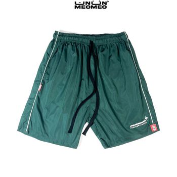 Quần Short Dù Unisex Ủn Ủn Meo Meo® Minimal Project - Dark Green