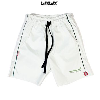 Quần Short Dù Unisex Ủn Ủn Meo Meo® Minimal Project - Màu Trắng