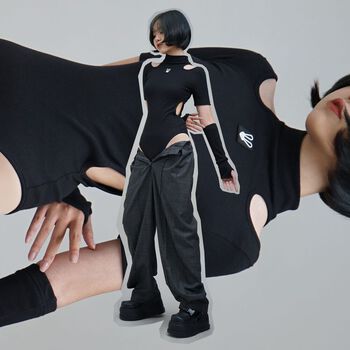 Áo Body Suit Găng Tay Đen BunnyHill