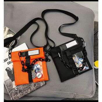 Túi Hiphop Unisex đen/cam