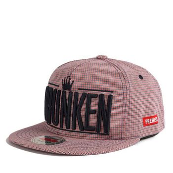 Nón hiphop, mũ snapback Premi3r DRUNKEN MULTICHECK red/navy