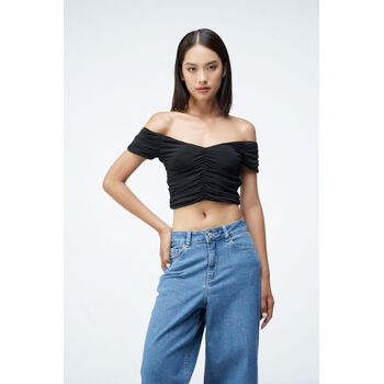 Áo thun không tay nhún thân - 10S22TTOW003