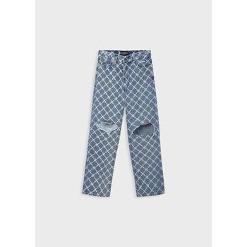 QUẦN JEANS KẼM RÁCH GỐI/ MÀU XANH WASHED