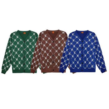 Áo Khoác Cardigan LOGO PATTERN hoạ tiết màu xanh lá/nâu/xanh dương - HighClub Brand Chính Hãng
