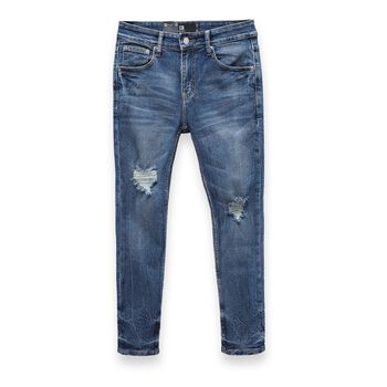Quần Jean Skinny Blue Heavy Rips