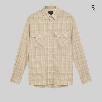 Áo sơ mi cổ đức tay dài nam SSSTUTTER ca rô cổ điện CHECK CONRAD SHIRT Áo sơ mi cổ đức tay dài nam SSSTUTTER ca rô cổ điện CHECK CONRAD SHIRT