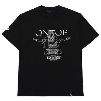 Áo thun tay lỡ form rộng nam nữ màu đen ONTOP - Exhibition