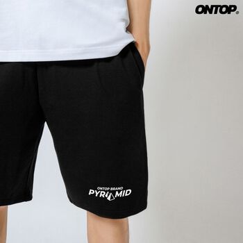 Quần short thun nam nữ màu đen ONTOP - Pyramid