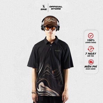 Áo polo nam SNAZZY thun Unisex nam nữ Cotton oversize form rộng TWISTED