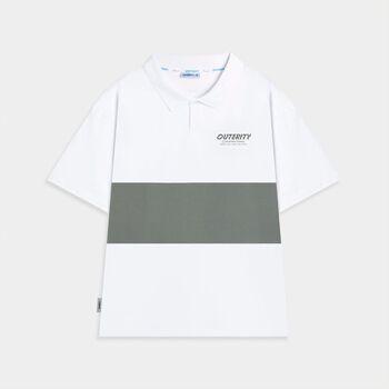 Áo polo Outerity Cá Sấu Cross Cut / Trắng&Xám / ORT.B 705