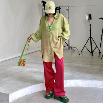 Áo sơ mi voan xanh Tartan - Bae shirt/ Green