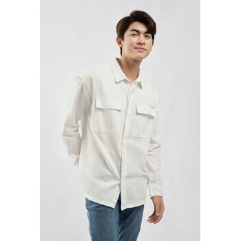 Áo Sơ Mi Tay Dài Có Túi Form Oversize - 10F21SHL037