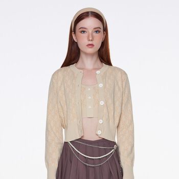 PRIVÉ CROPPED CARDIGAN SET - FRAPPÉ