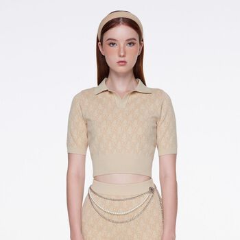 PRIVÉ CROPPED KNIT POLO & SHORTS SET - FRAPPÉ