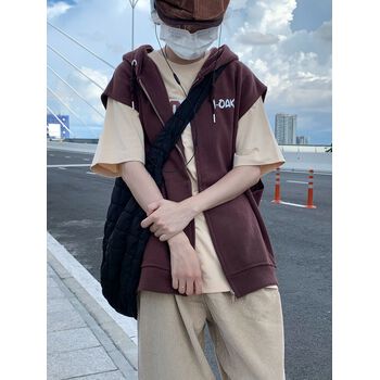 HOODIE VEST - BROWNIE CAKE