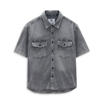 Áo Sơmi ICONDENIM Tay Ngắn Relaxed-Fit Grey Wash