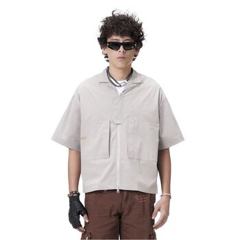 BEUTER® FOSSIL BOXY ZIP SHIRT