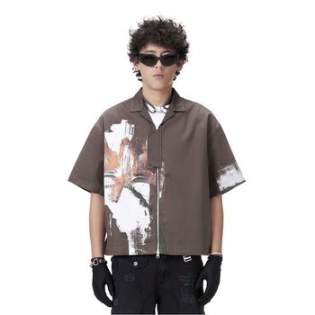 BEUTER® MOCHA BOXY ZIP SHIRT