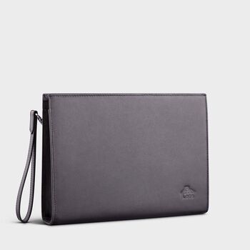 Clutch cầm tay da bò thật khóa kéo Lata CT009