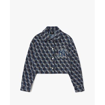 MLB - Áo khoác denim nữ Cube Monogram Jacquard