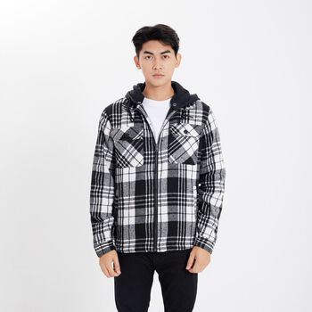 Áo Khoác Caro Phối Mũ Hoodie