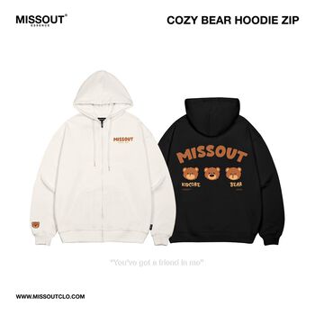 EMOTION BEAR HOODIE ZIP MISSOUT