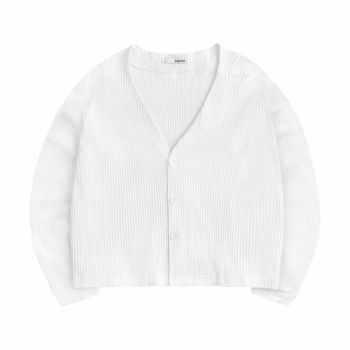 Áo cardigan tay phồng chính hãng 67% - OVERSIZED WHITE CARDIGAN